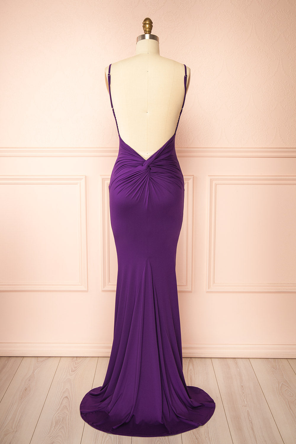 Gabriela Purple Mermaid Dress with Open Back | Boutique 1861 back view