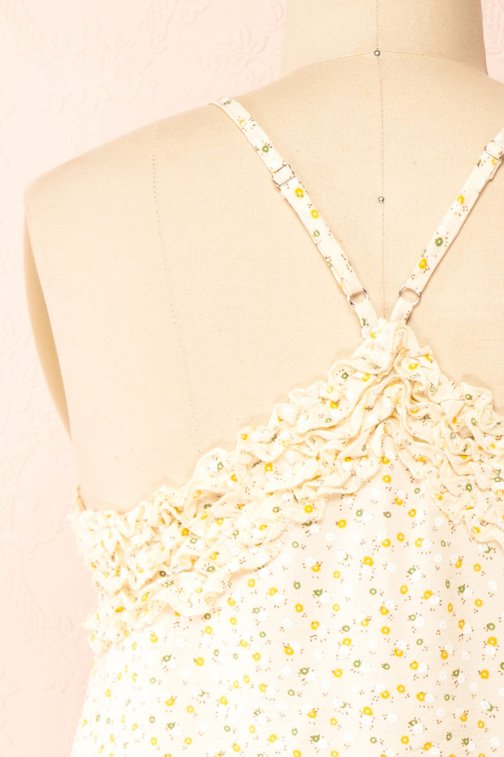 Galatea Ruffled Floral Cami Top | Boutique 1861 back close-up