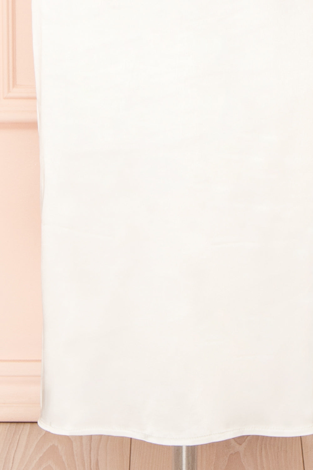 Galilea White Satin Midi Dress w/ Twist Front | Boudoir 1861 bottom