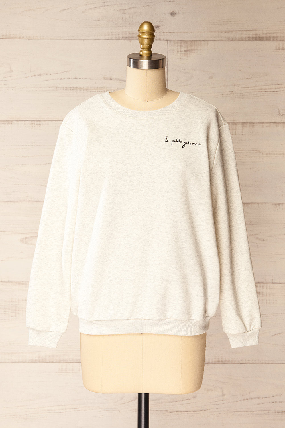 Galway Grey Exclusive La petite garçonne Embroidered Sweatshirt| La petite garçonne front view