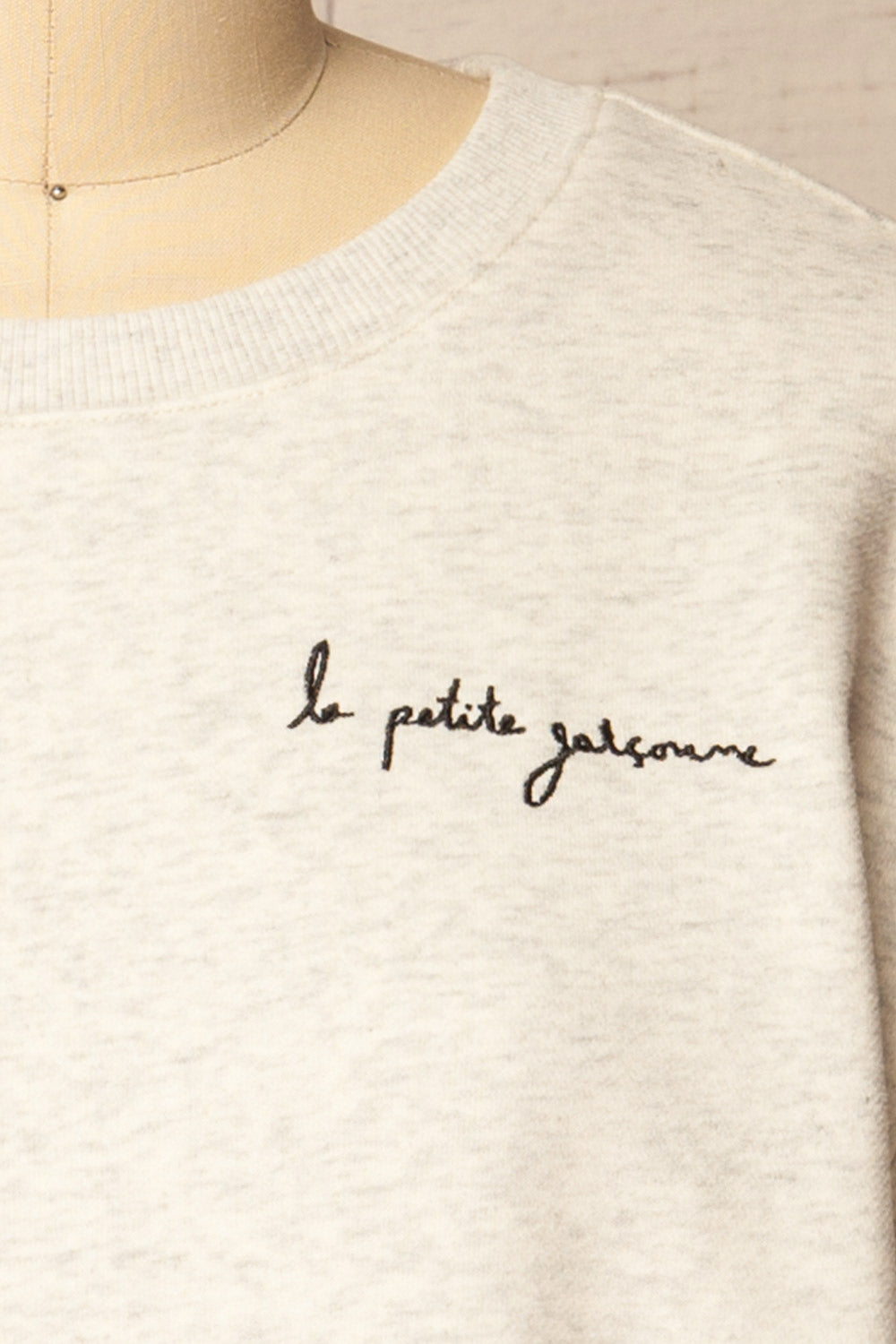Galway Grey Exclusive La petite garçonne Embroidered Sweatshirt | La petite garçonne fabric