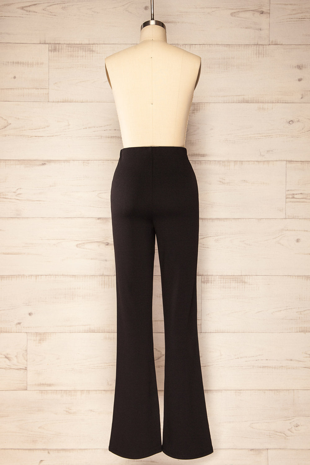 Gamora Black High-Waisted Flared Pants | La petite garçonne back view
