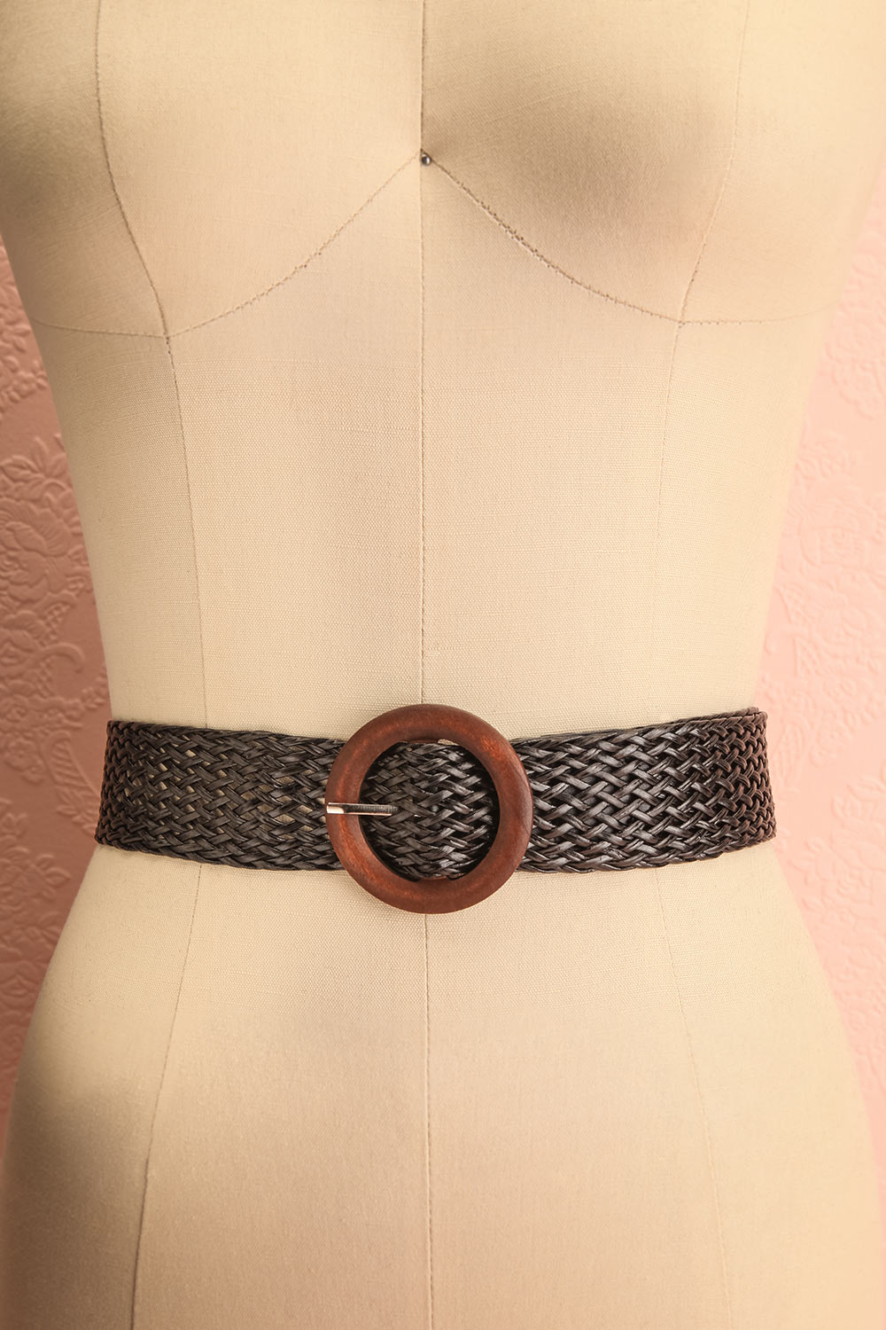Gaperon Black Faux-Leather Woven Belt | Boutique 1861 