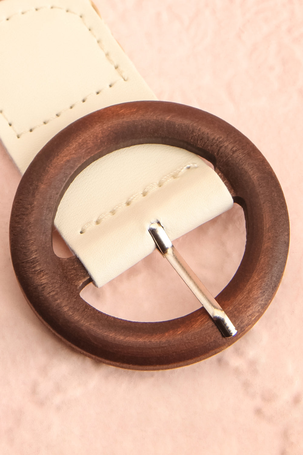 Gaperon White Faux Leather Woven Belt | Boutique 1861 flat close-up