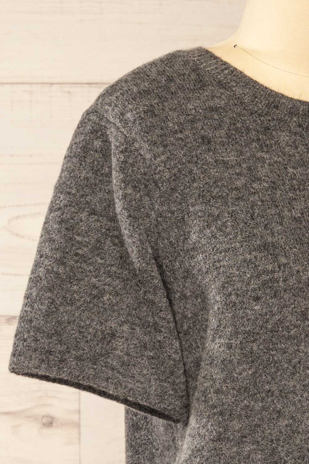 Gaspe Charcoal Soft Knit T-Shirt | La petite garçonne side