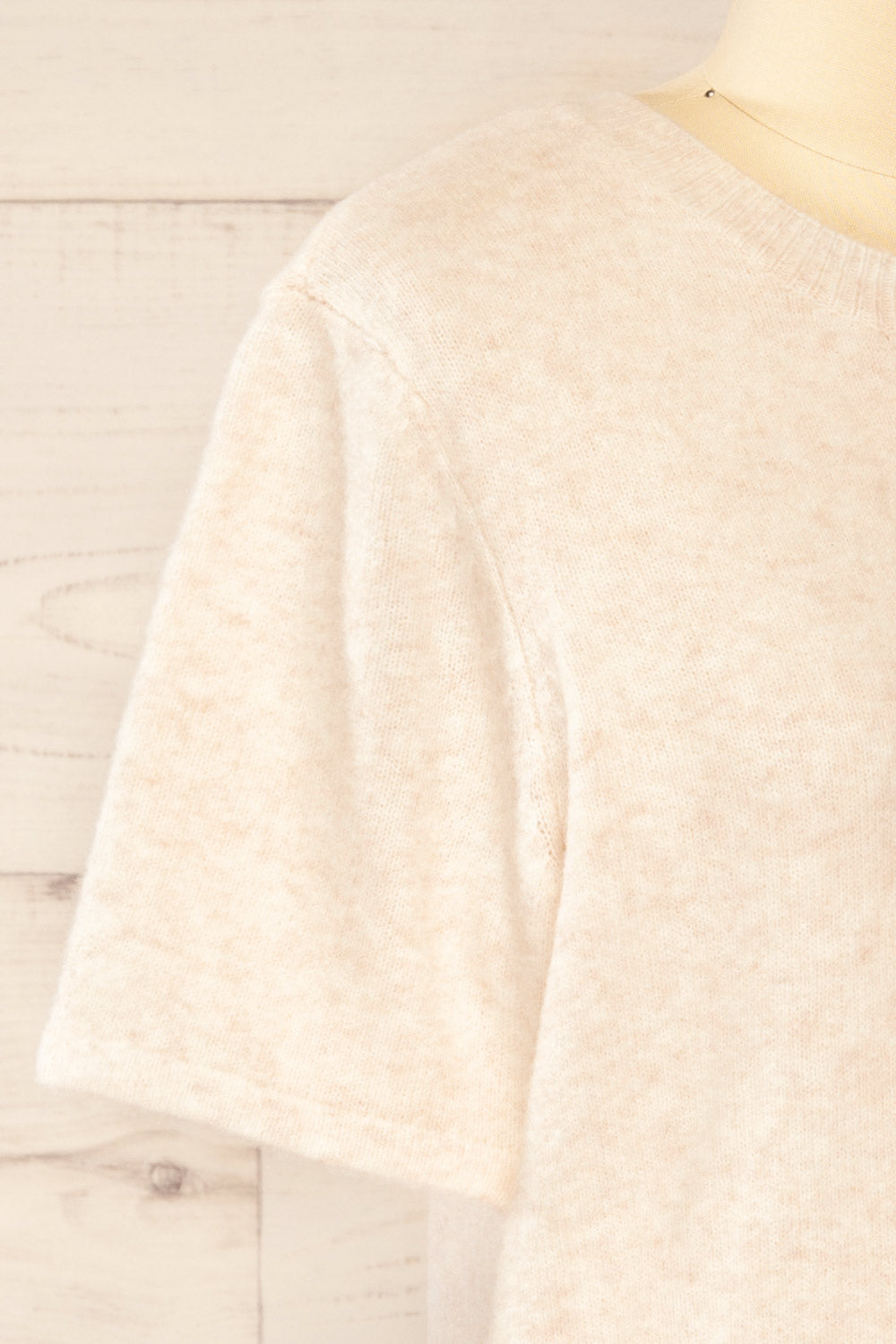 Gaspe Ivory Soft Knit T-Shirt | La petite garçonne side