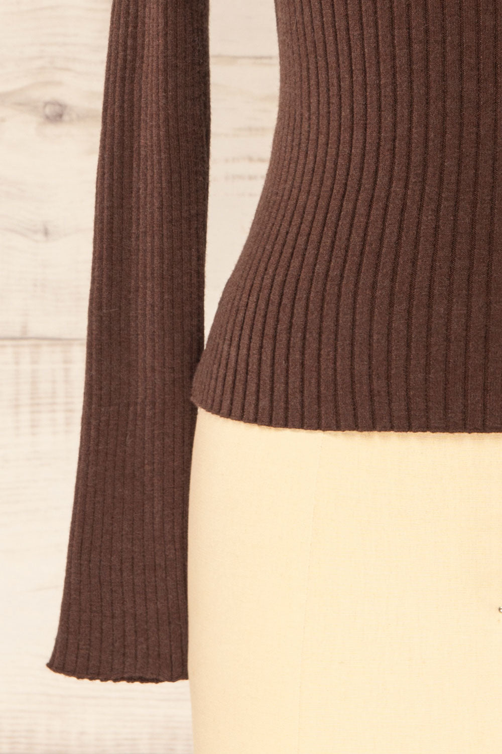 Gatton Brown Long Sleeve Collared Knit Top | La petite garçonne bottom