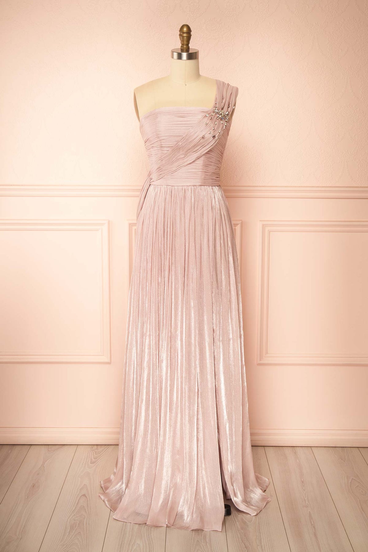 Gaviria | Pink Asymmetrical Maxi Dress