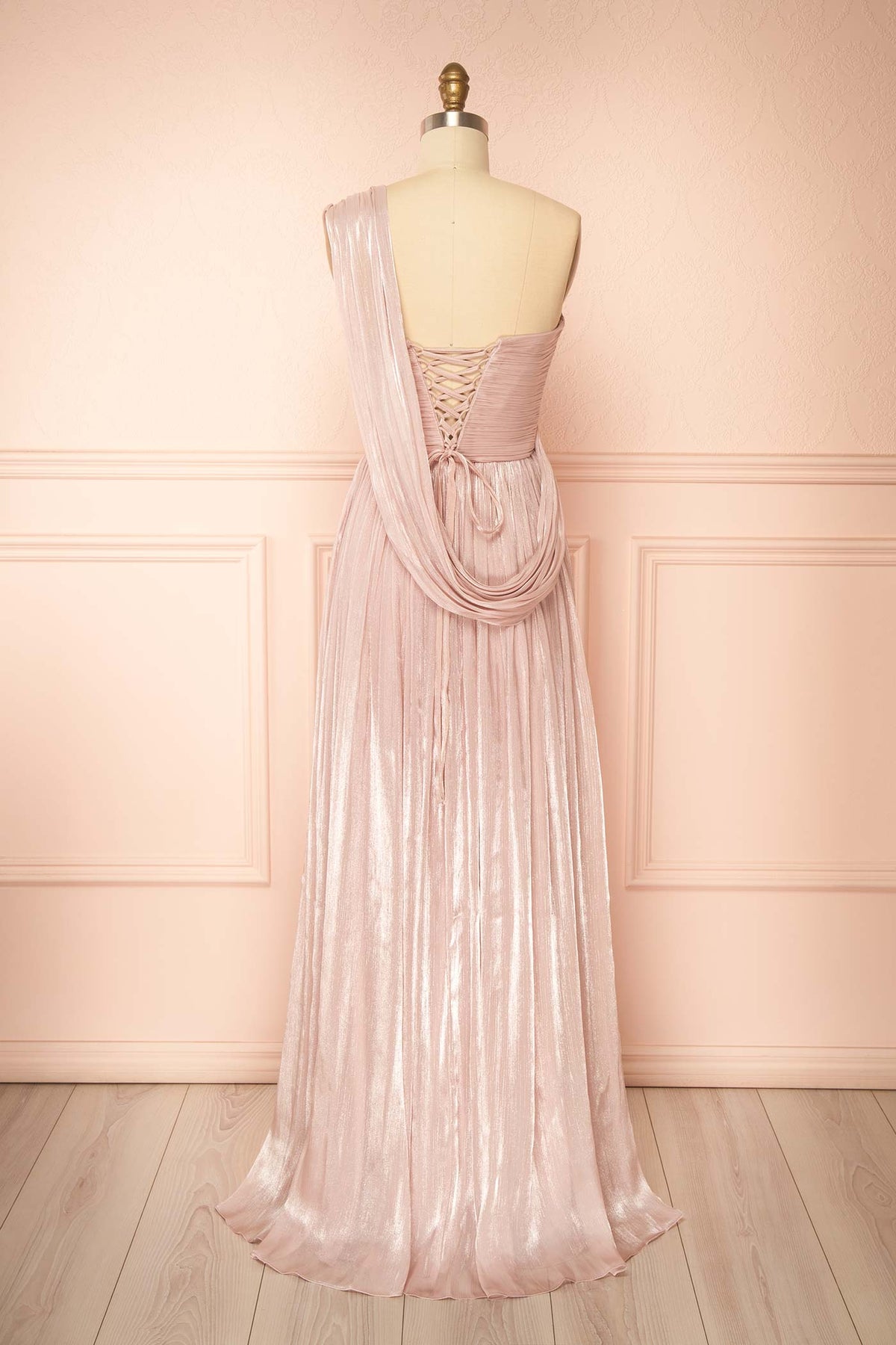 Gaviria | Pink Asymmetrical Maxi Dress