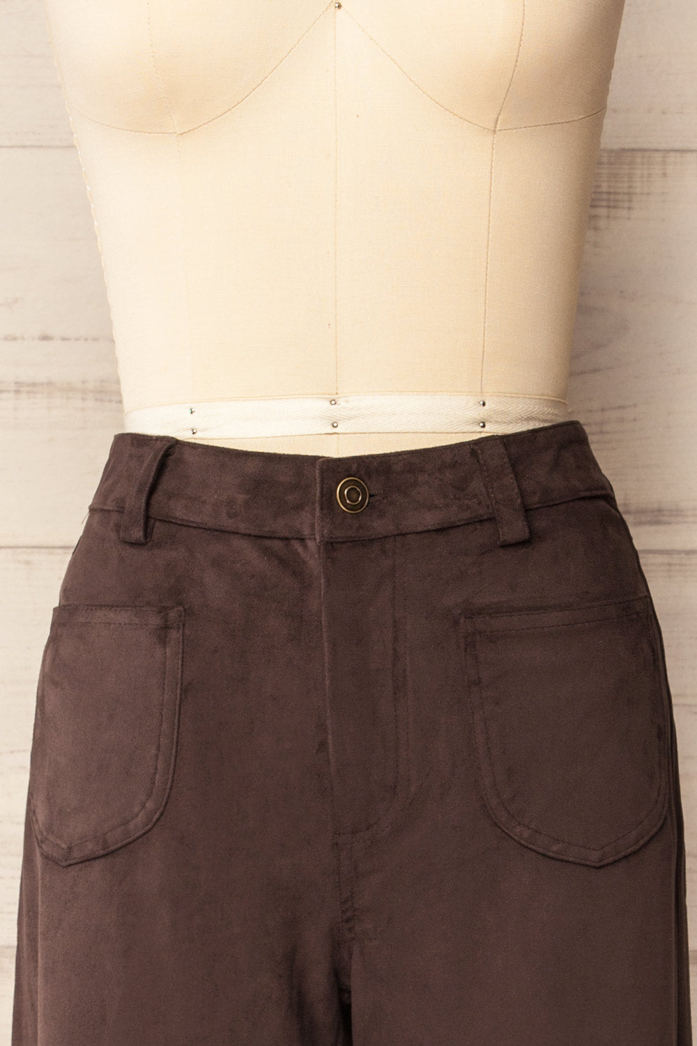 Genes Faux Suede Brown Pants | La petite garçonne front