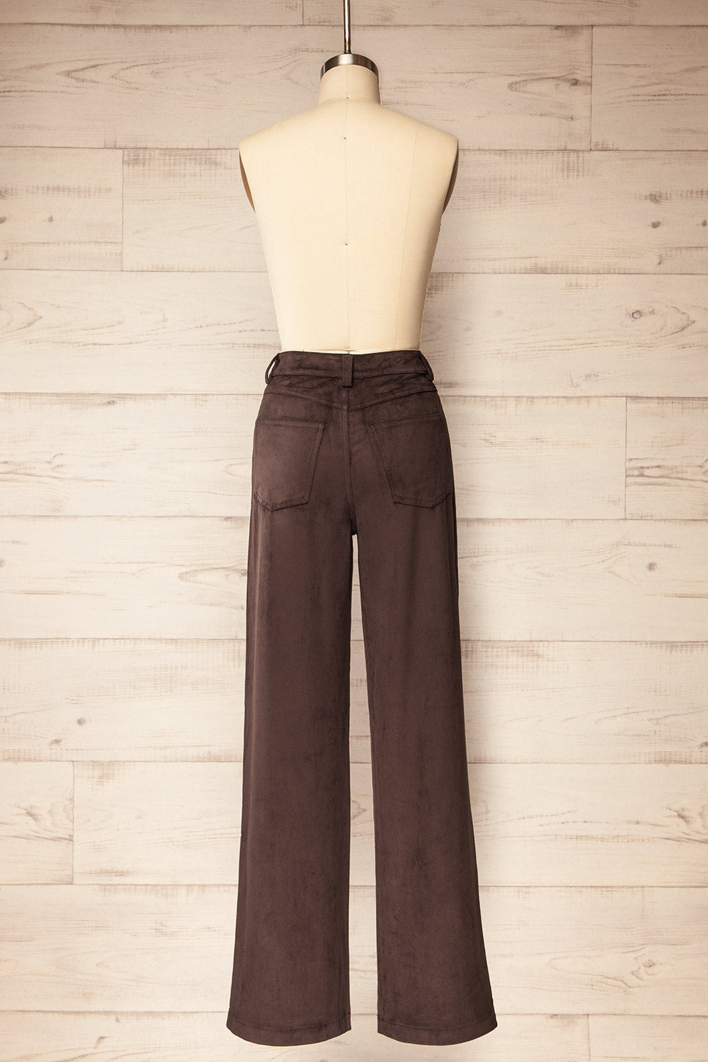Genes Faux Suede Brown Pants | La petite garçonne back view