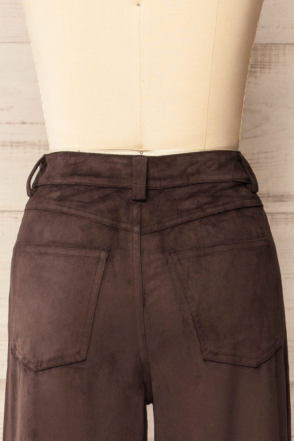 Genes Faux Suede Brown Pants | La petite garçonne back