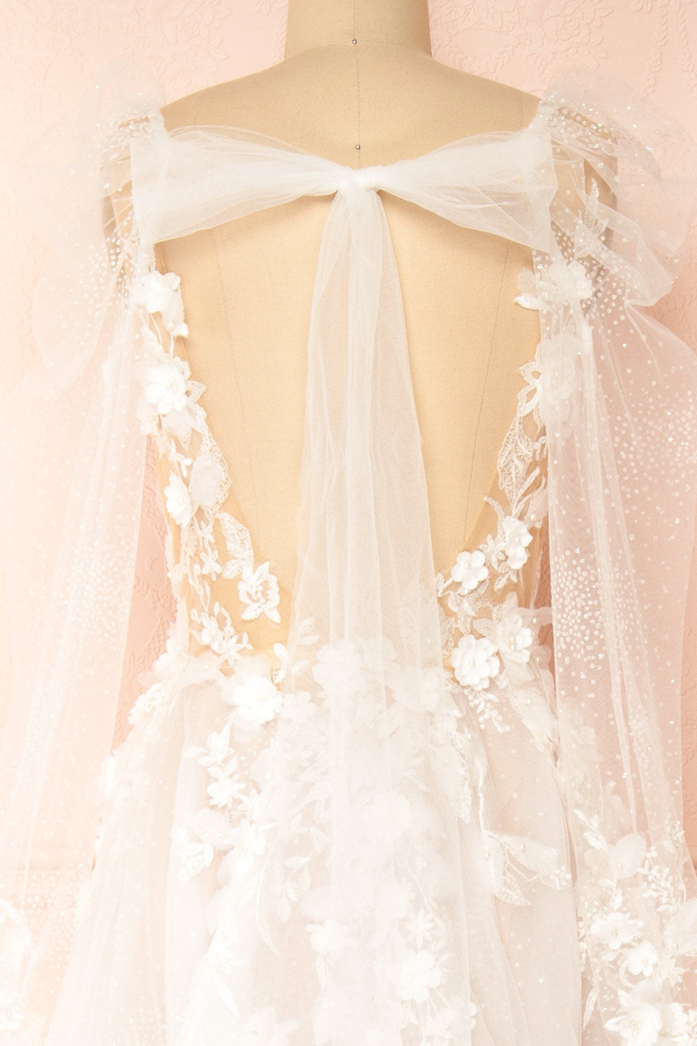 Geneva A-line Tulle Gown w/ Removable Sleeves | Boudoir 1861 back sleeve