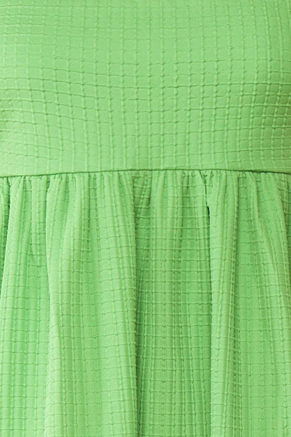 Gilli Green Waffle Weave Midi Babydoll Dress | Boutique 1861 fabric