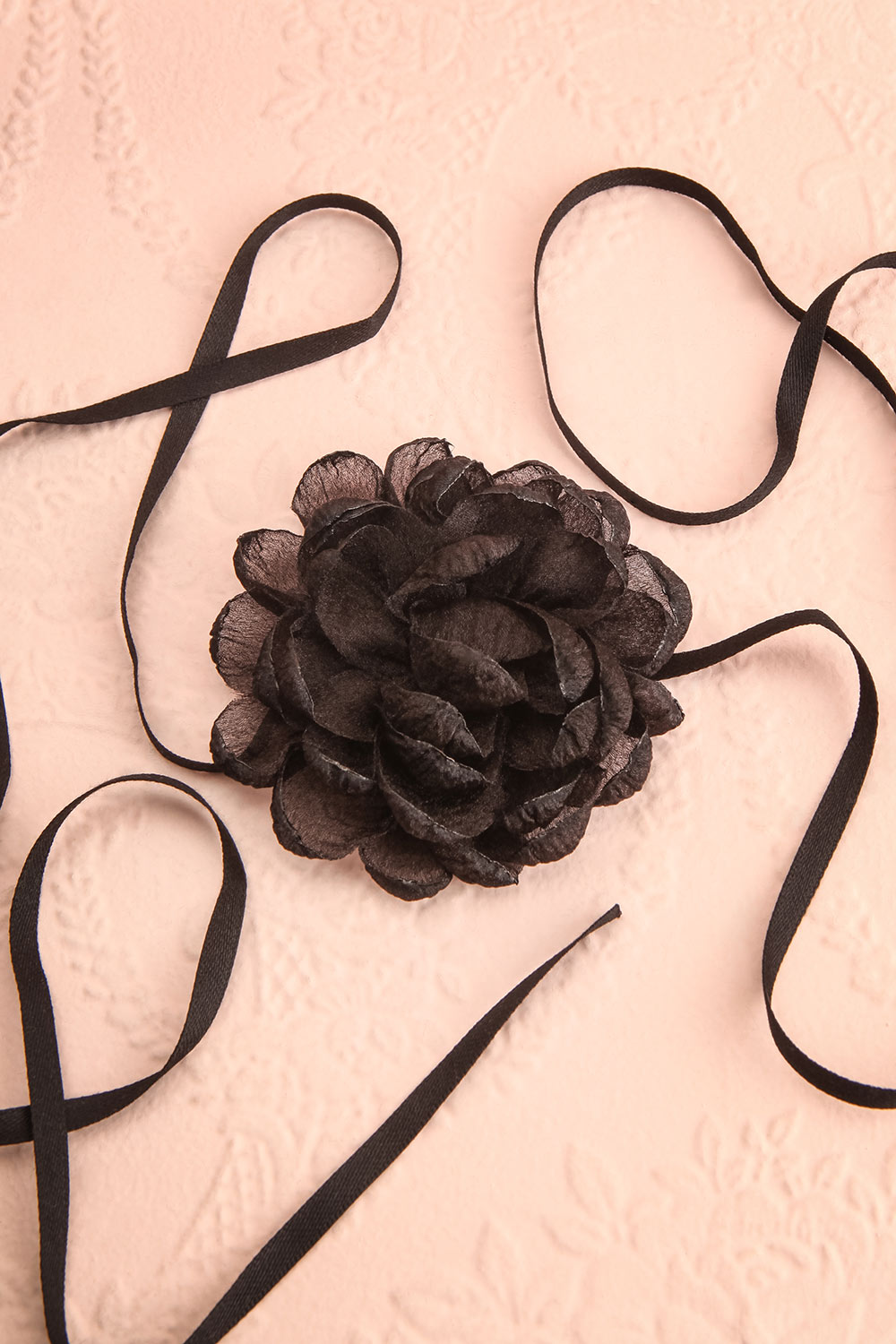 Gillian Black Sparkly Rose Layered Choker | Boutique 1861 flat view