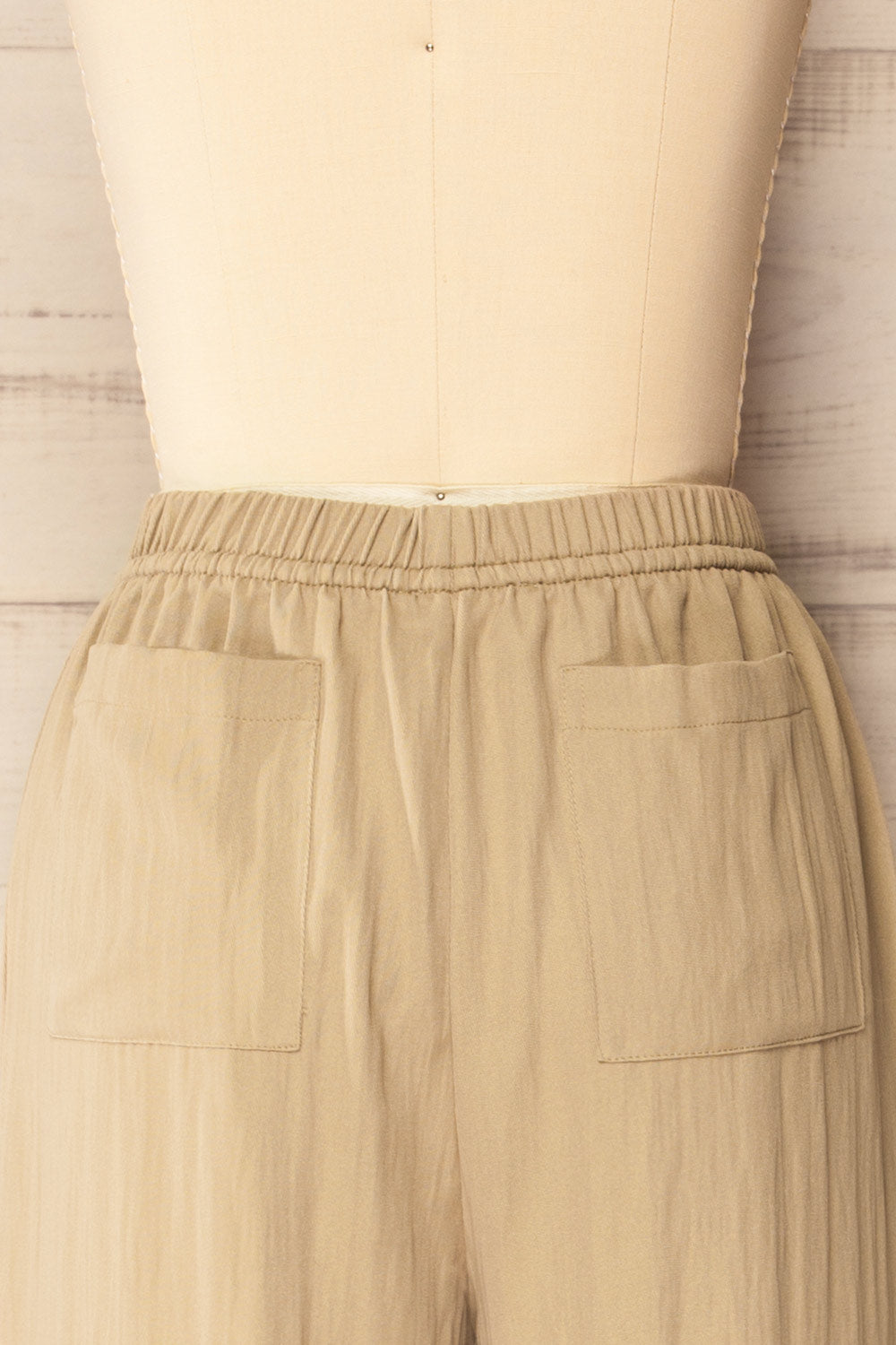 Gilroy Beige Loose-Fitted Pants with Elastic Band | La petite garçonne back