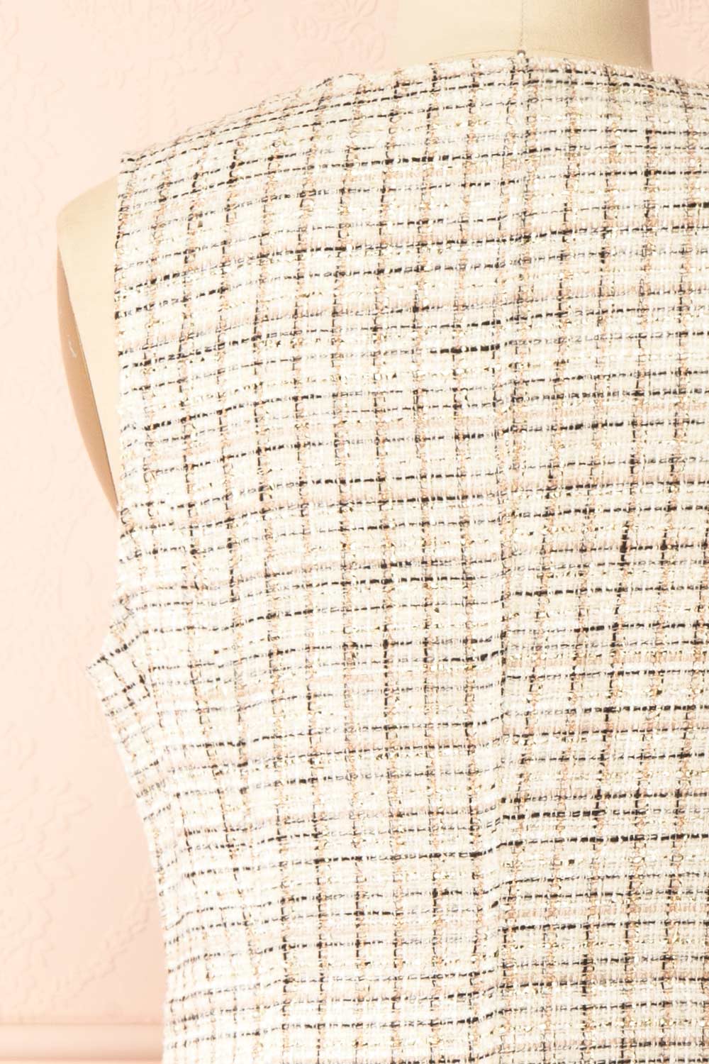 Gisella Sleveless Tweed Top with Gold Buttons | Boutique 1861 back