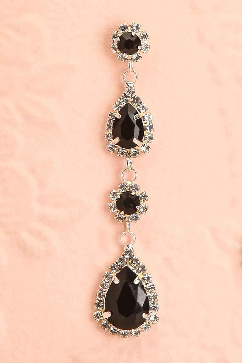 Gladys Pendant Black and Silver Earrings | Boutique 1861 close-up