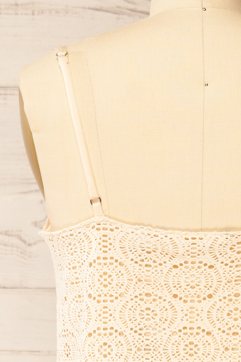 Glendora Beige Crochet Tank Top | La petite garçonne back