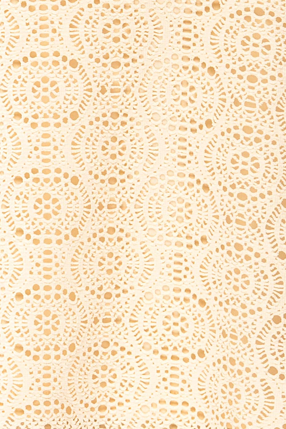 Glendora Beige Crochet Tank Top | La petite garçonne fabric