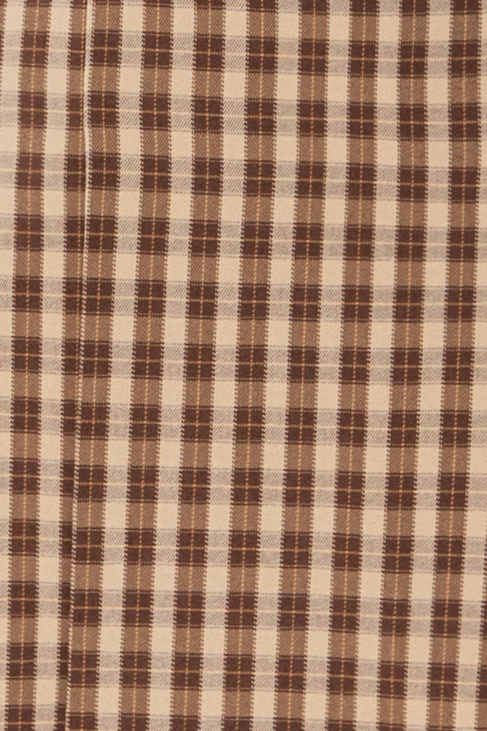 Goldhunga Short Brown Plaid Skirt with Pleats | La petite garçonne fabric