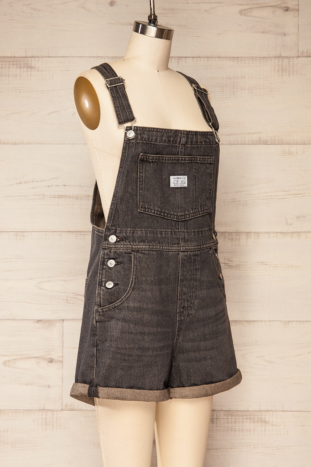 Gramenet Black Shortalls | La petite garçonne side view