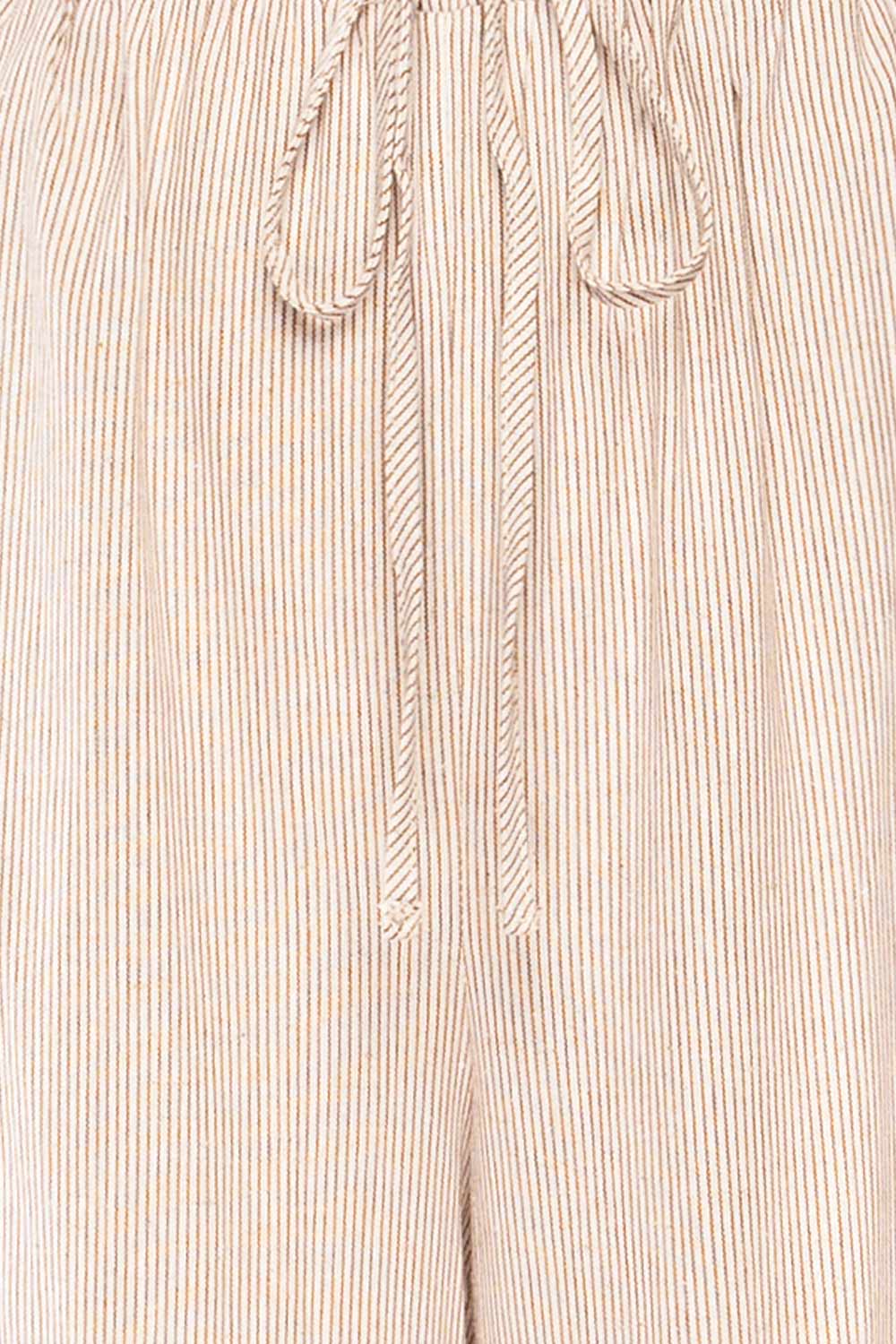 Grantham High-Waisted Striped Linen Pants | La petite garçonne fabric