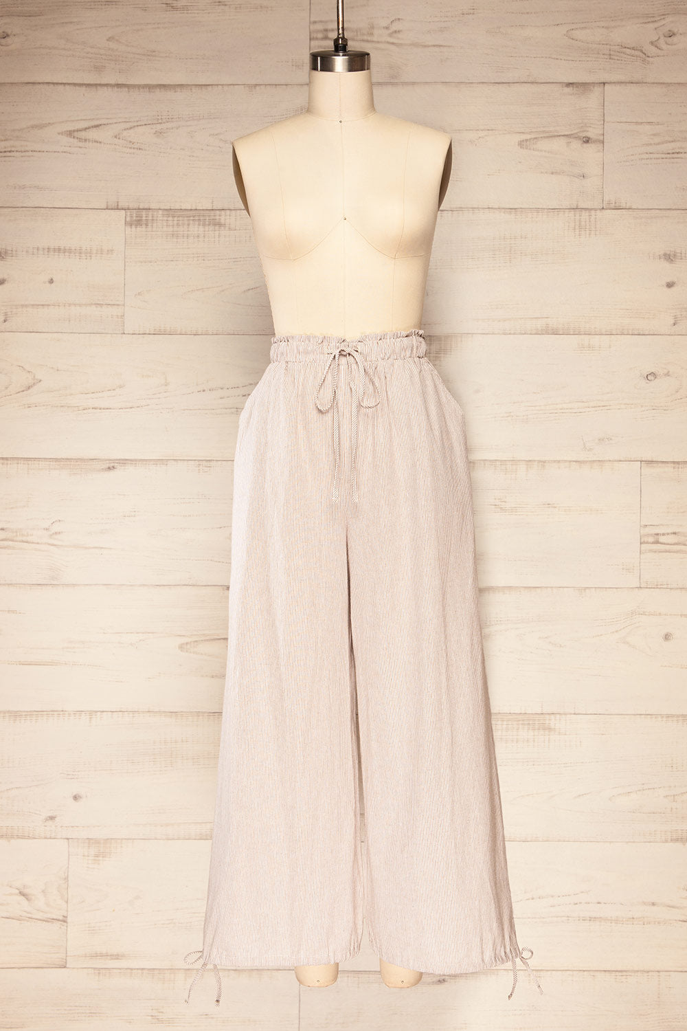 Grantham High-Waisted Striped Linen Pants | La petite garçonne front