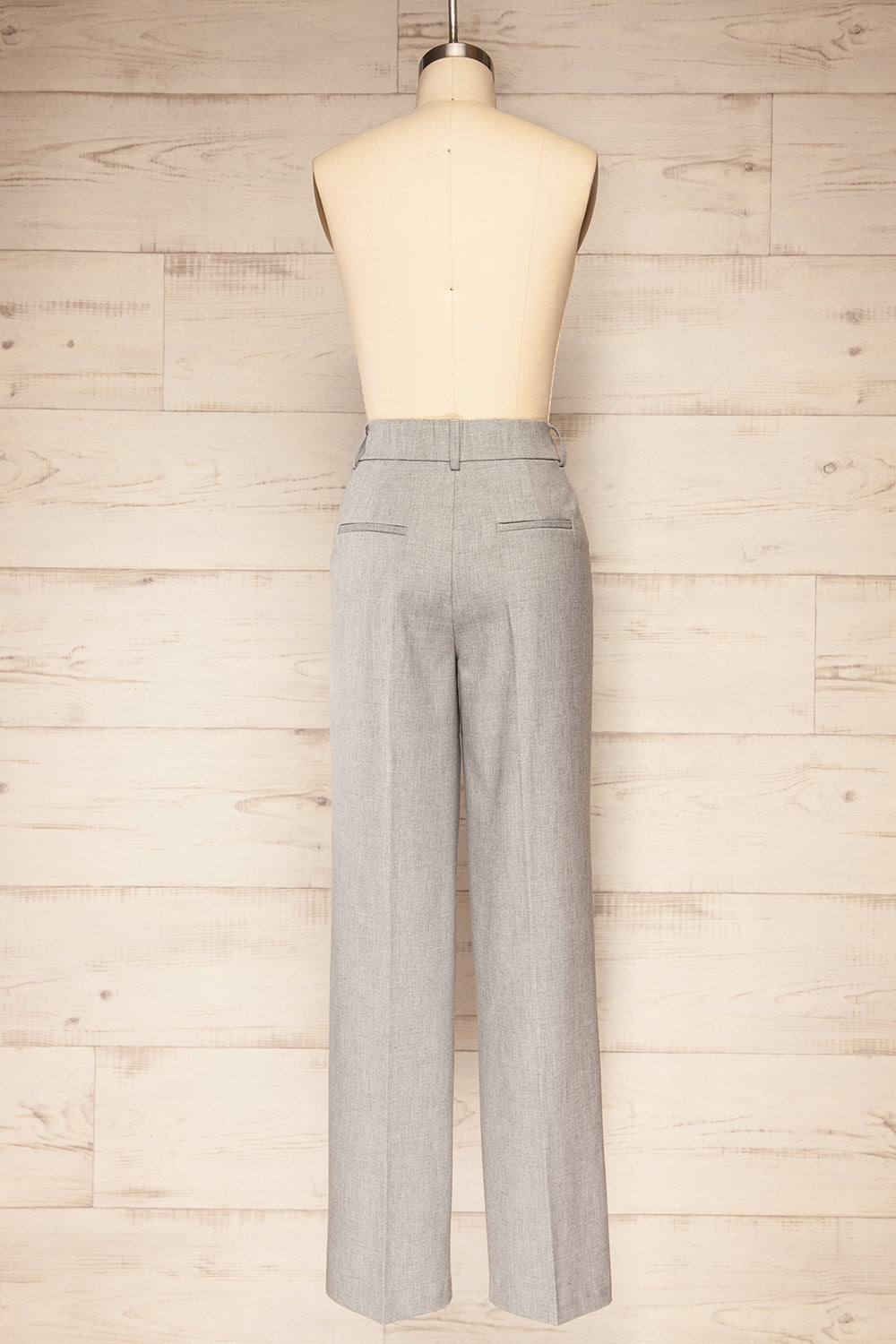 Guelph Grey Straight-leg Pants | La petite garçonne back view