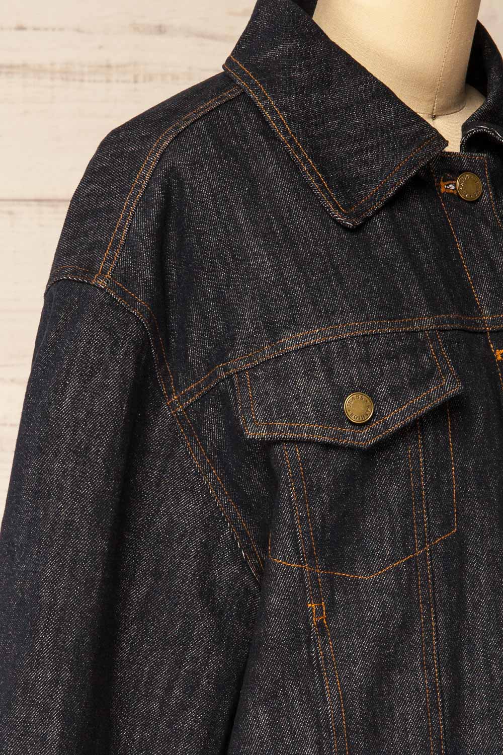 Gwadar Dark Denim Jacket with Pockets | La petite garçonne side