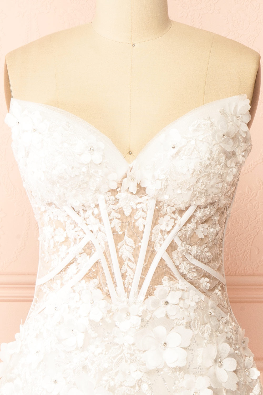 Gwenyth Short Ivory Dress with Floral Appliqué | Boudoir 1861 front