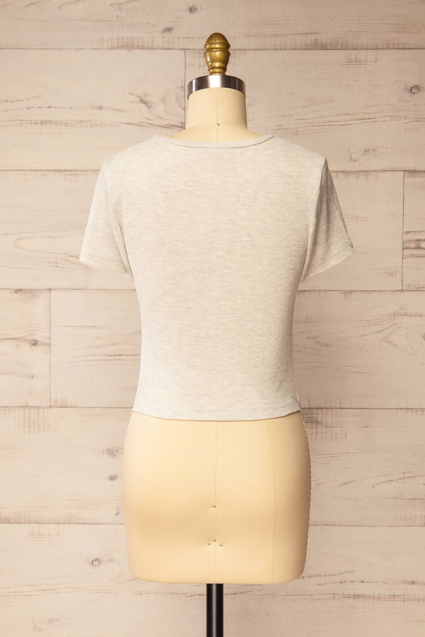 Gympie Grey Cropped Thermal T-Shirt | La petite garçonne back