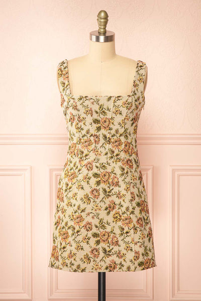 Gysa Short Floral Dress w/ Laced Back | Boutique 1861 front view