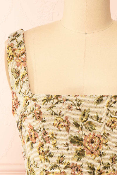 Gysa Short Floral Dress w/ Laced Back | Boutique 1861  front