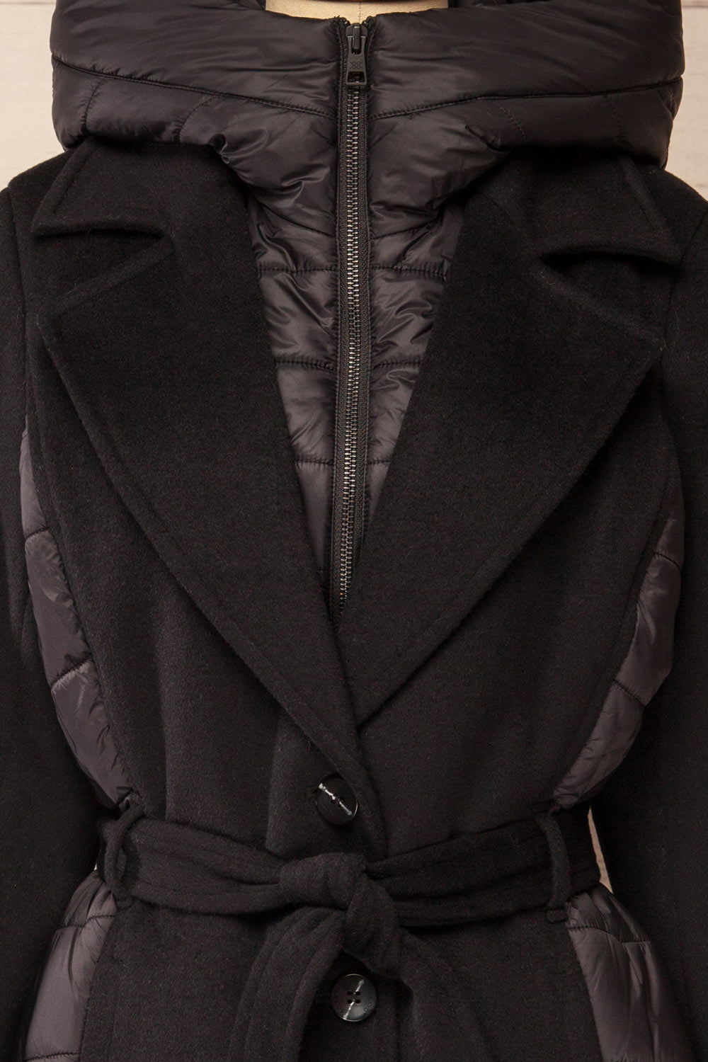 Hadeline Black Slim-Fit Wool Coat | La petite garçonne front