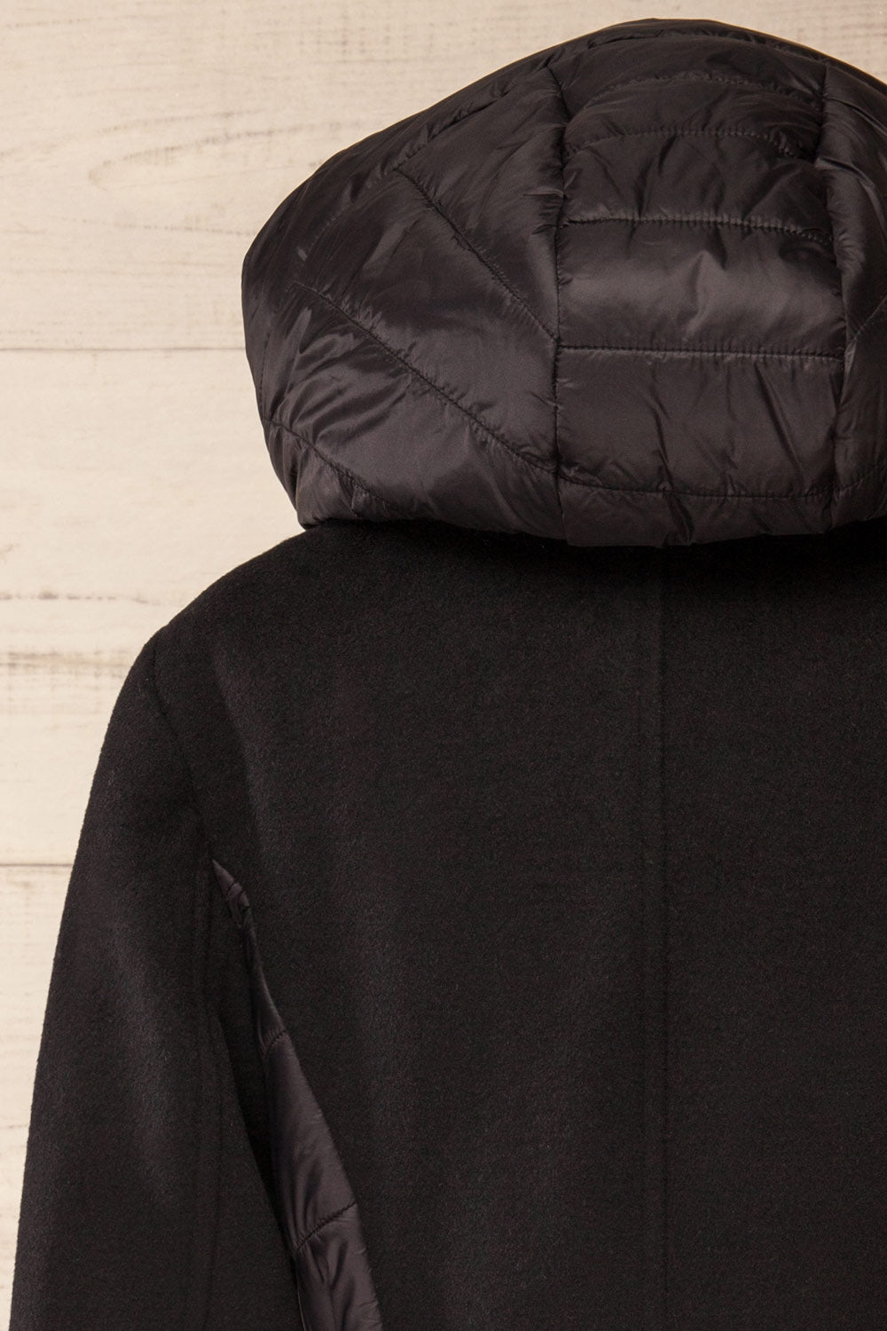 Hadeline Black Slim-Fit Wool Coat | La petite garçonne back