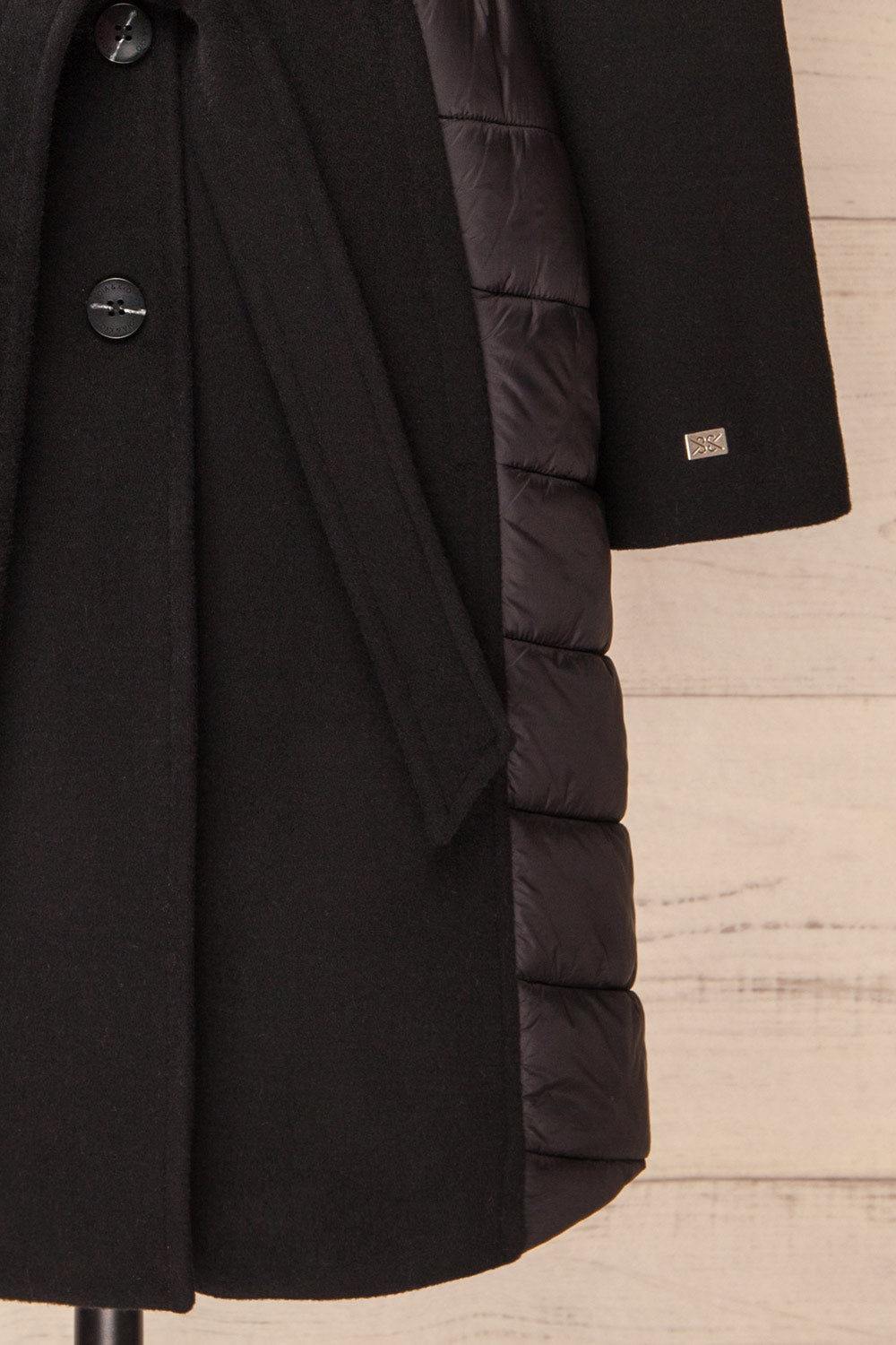 Hadeline Black Slim-Fit Wool Coat | La petite garçonne bottom