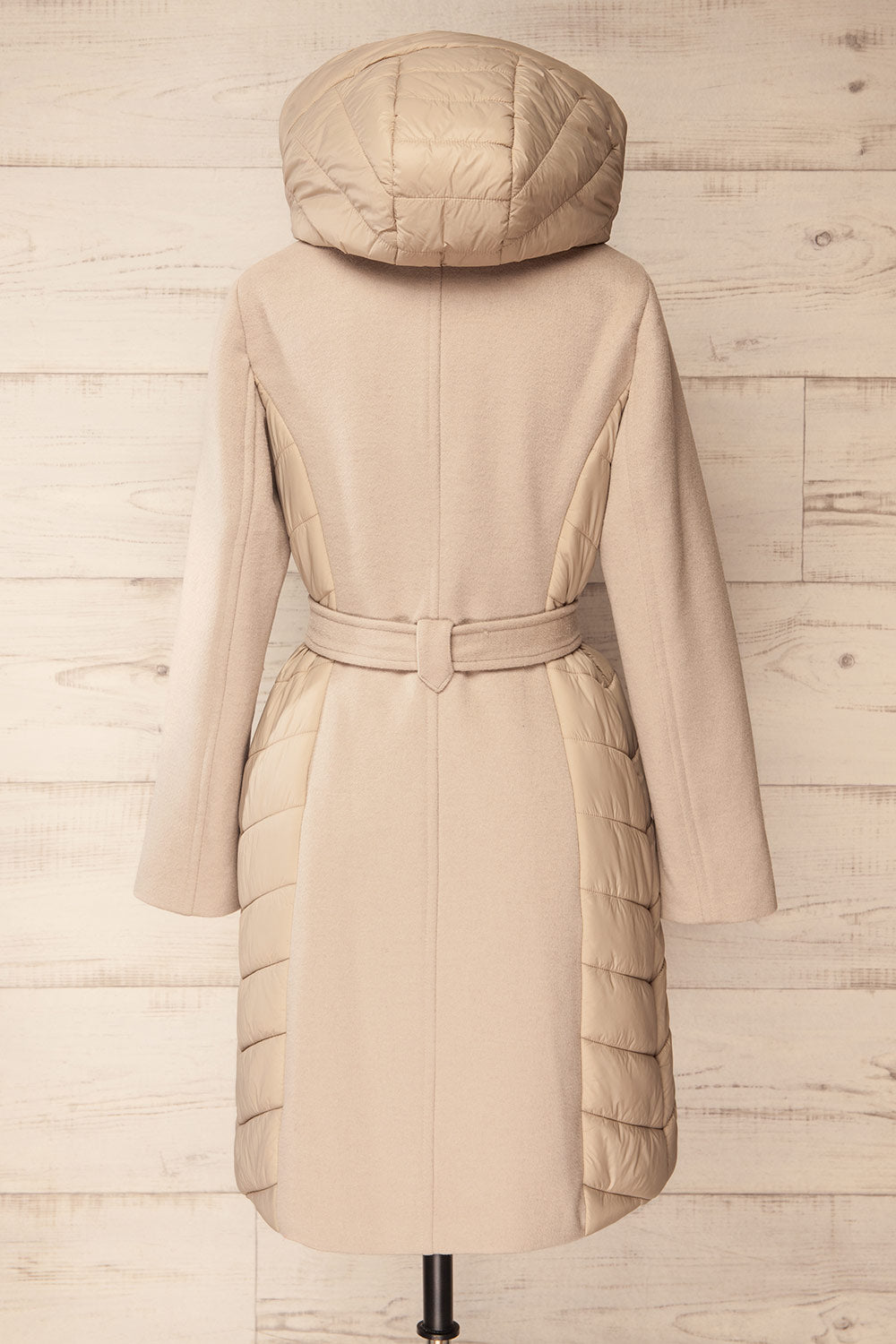 Hadeline Beige Slim-Fit Wool Coat | La petite garçonne back view