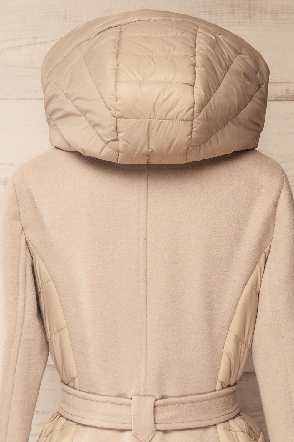 Hadeline Beige Slim-Fit Wool Coat | La petite garçonne back