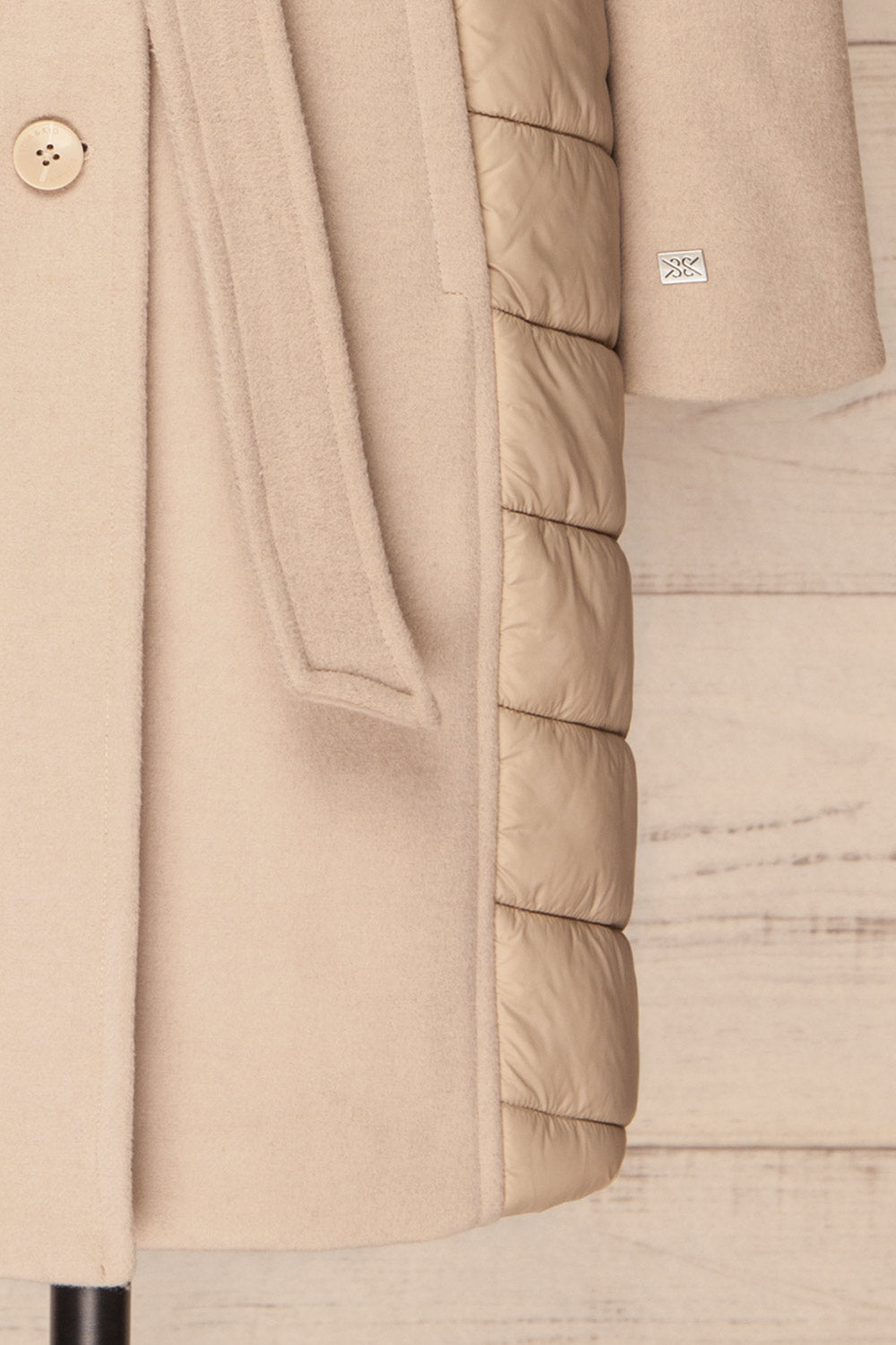 Hadeline Beige Slim-Fit Wool Coat | La petite garçonne bottom
