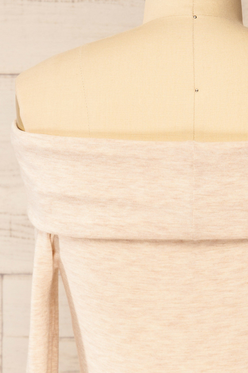 Haeju Beige Off-Shoulder Top w/ Bow | La petite garçonne back