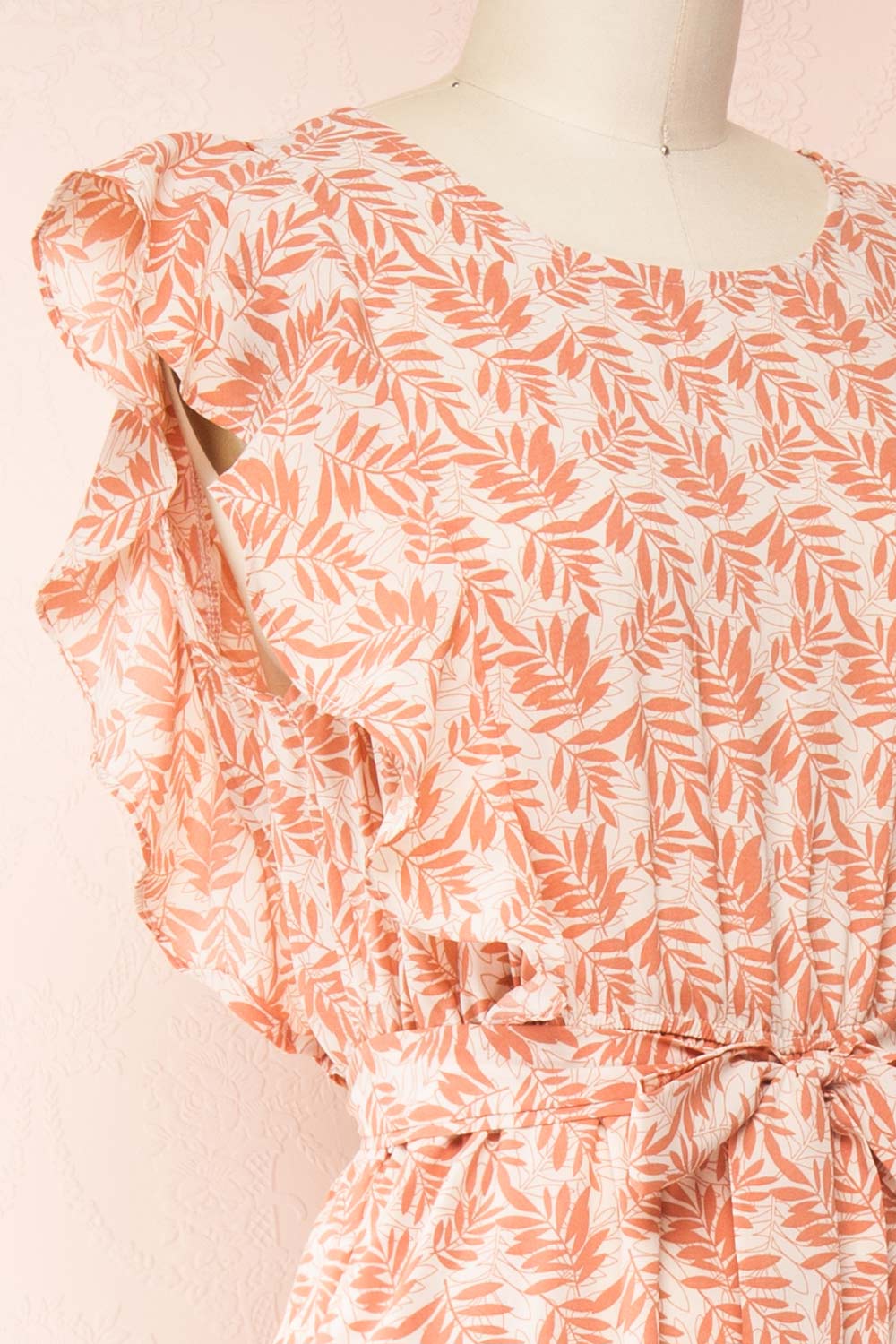 Halvva Sleeveless Jumpsuit w/ Ruffles | Boutique 1861 side close-up