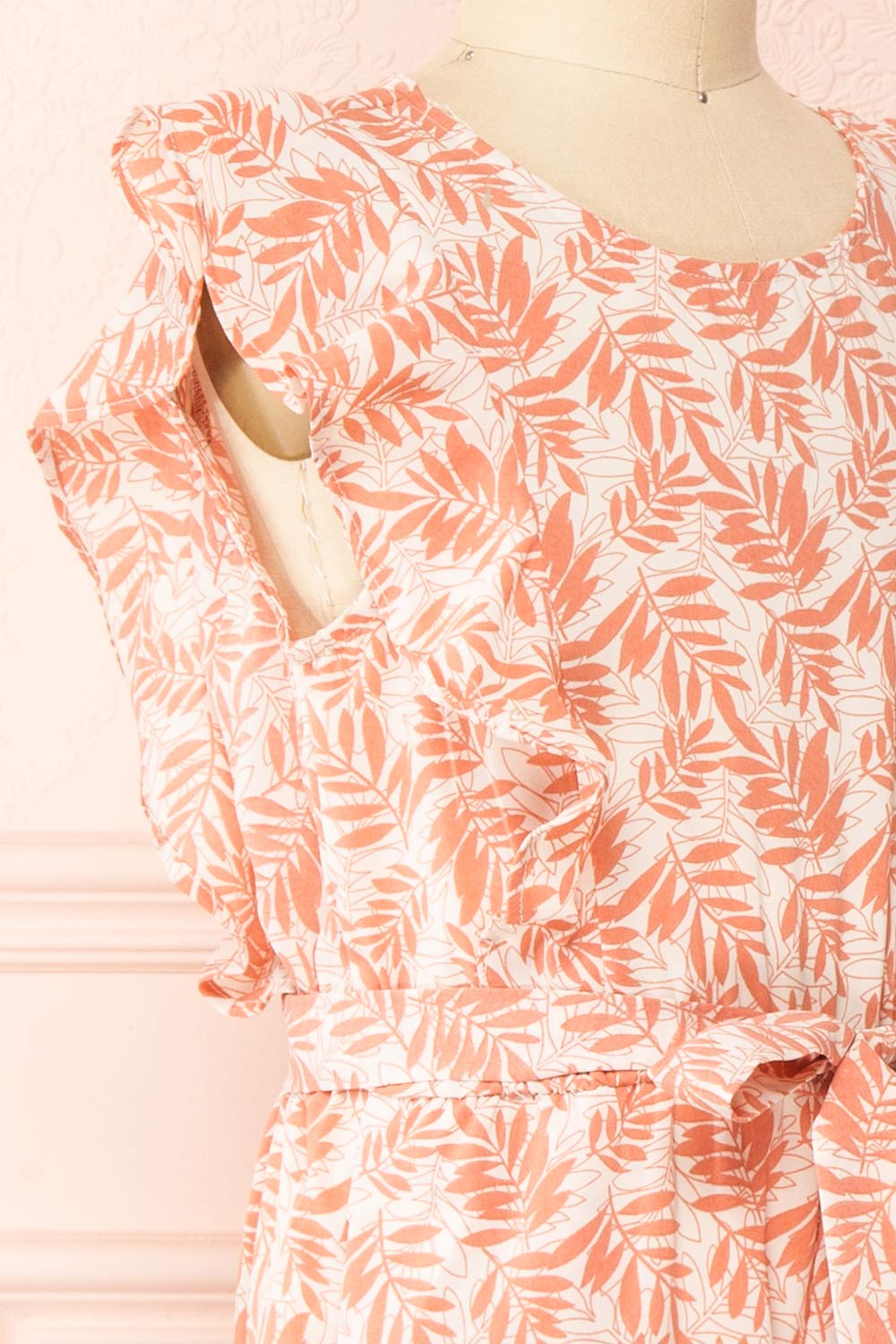 Halvva Mini Sleeveless Jumpsuit w/ Ruffles | Boutique 1861 side close-up