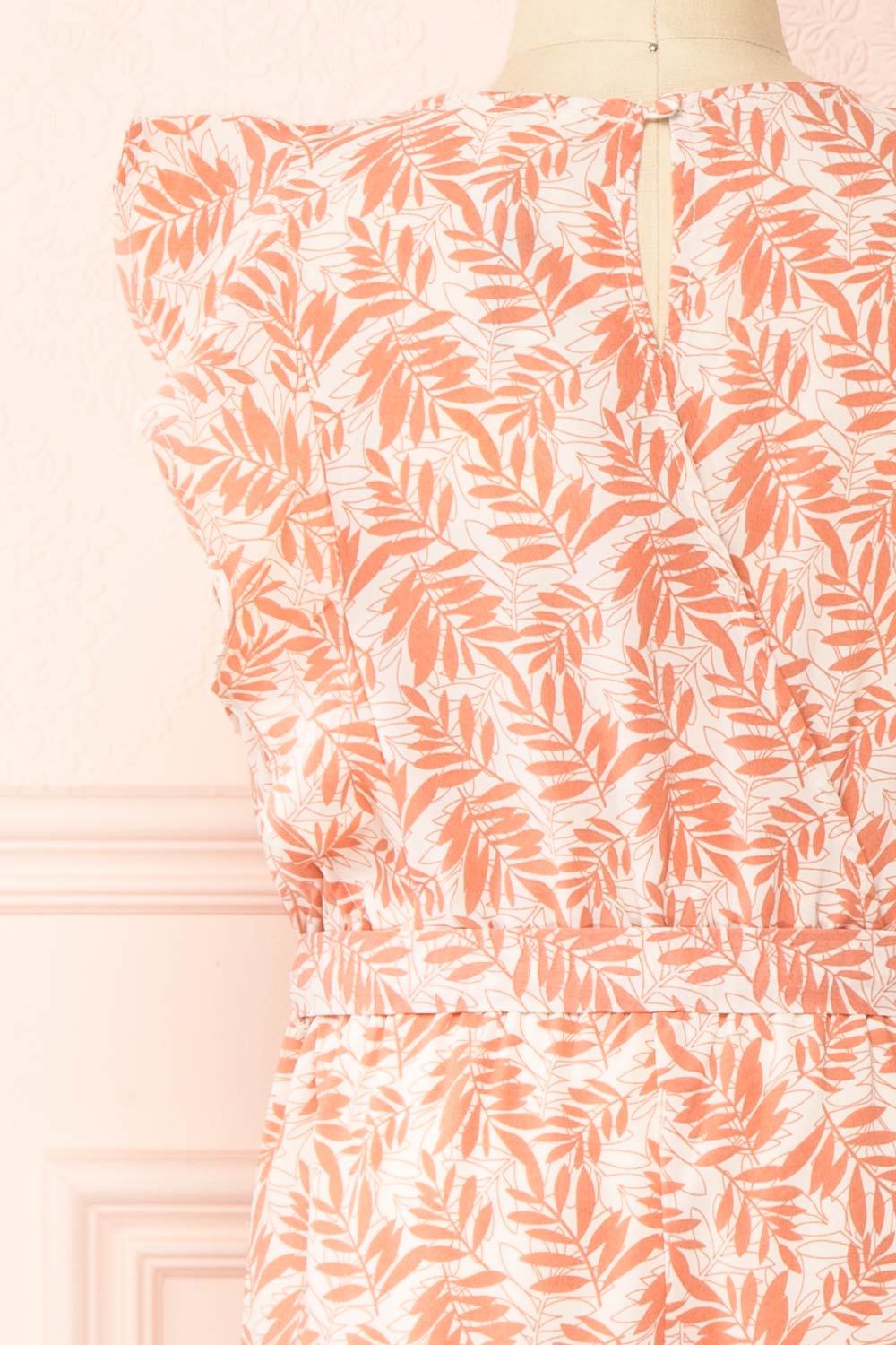 Halvva Mini Sleeveless Jumpsuit w/ Ruffles | Boutique 1861 back close-up