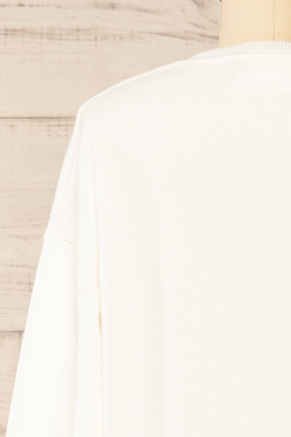 Happie White Knit Crewneck w/ Smiley Face | La petite garçonne back