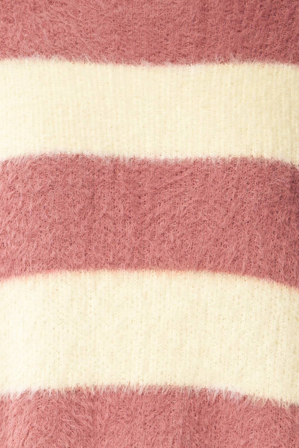 Hardin Mauve Oversized Striped Fluffy Sweater | La petite garçonne fabric