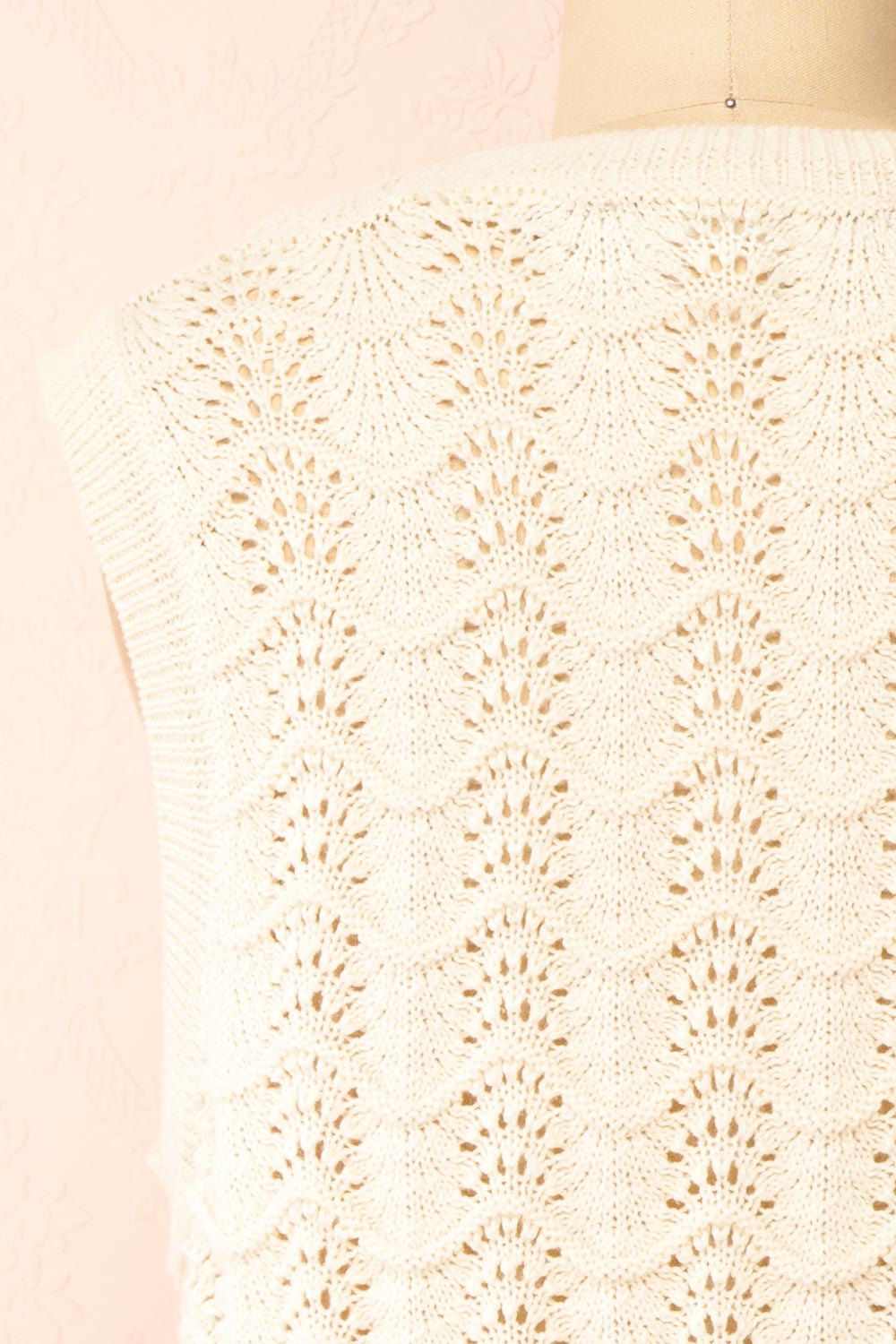 Harim Ivory Openwork Knit Sweater Vest | Boutique 1861 back