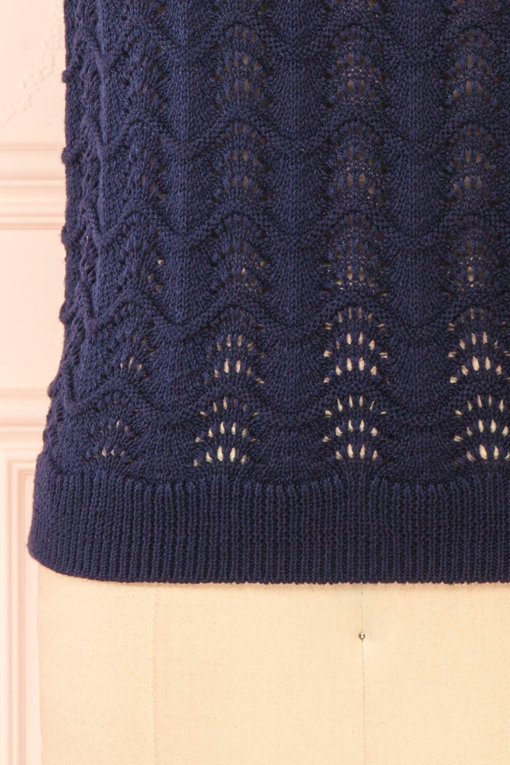 Harim Navy Openwork Knit Sweater Vest | Boutique 1861  bottom
