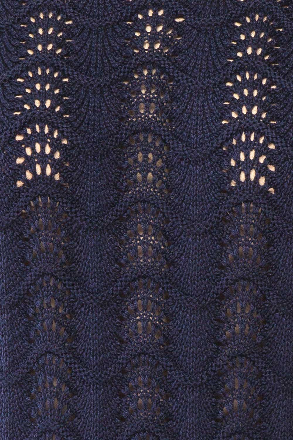 Harim Navy Openwork Knit Sweater Vest | Boutique 1861  fabric 