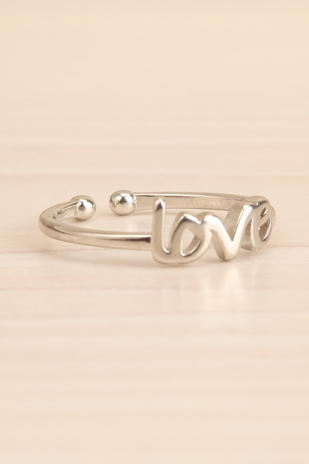 Harribey Silver Adjustable Love Ring | La petite garçonne side close-up